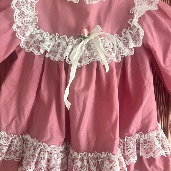 Vintage 1990’s Bryan Pink Baby Dress with White Lace size 18 month - Picture 9 of 9